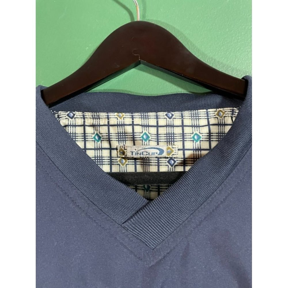 Tin Cup - Men's Blue V-Neck Long Sleeve Golf Windbreaker - Size XL - Picture 4 of 6
